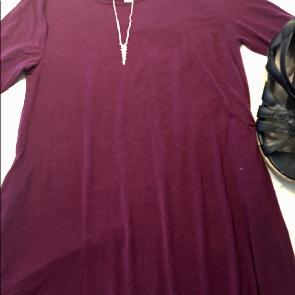 Long Sleeve Dress Wine Large - Picture 2 of 4